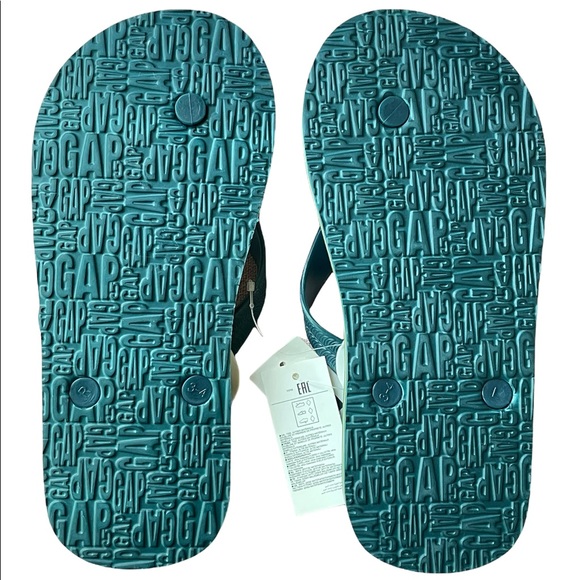 🌸 GapKids Dinosaur Printed Flip Flops Size 3/4 - Picture 3 of 3